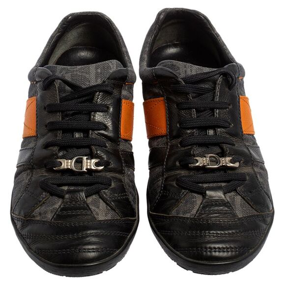 Dior Multicolor Leather And Monogram Canvas Lace Up Sneakers Size 38 - Picture 3 of 4